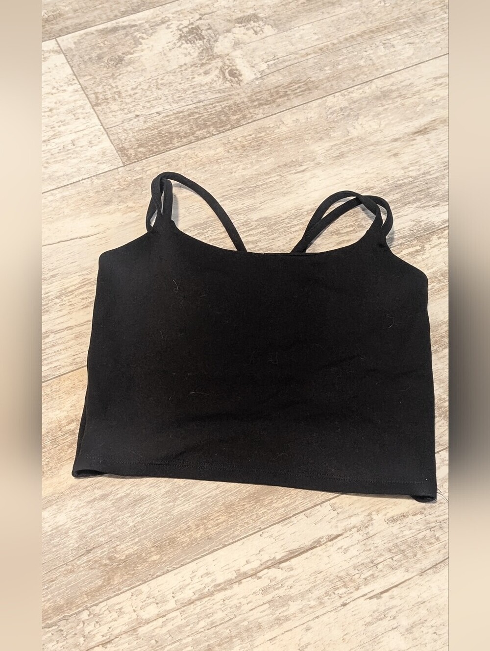 Women's Black Solid Breathable Cami Yoga Running Twist-Back, Crop Tank     Sz: M